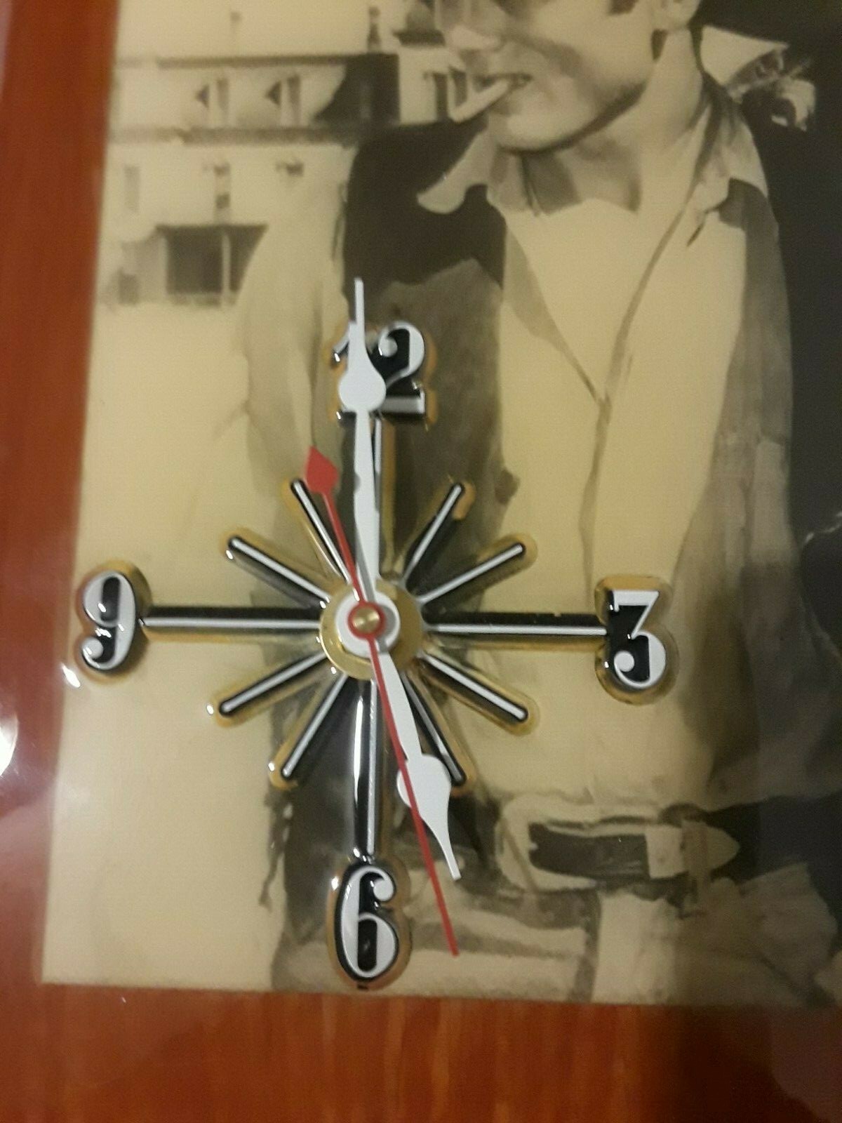 Vintage James Dean Wall Clock On Wood Plank James Dean Cowboy Portrait Clock