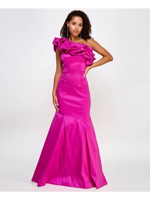 CITY STUDIO Womens Pink Lined Tulle Single Ruffle Sleeve Formal Dress Juniors 0