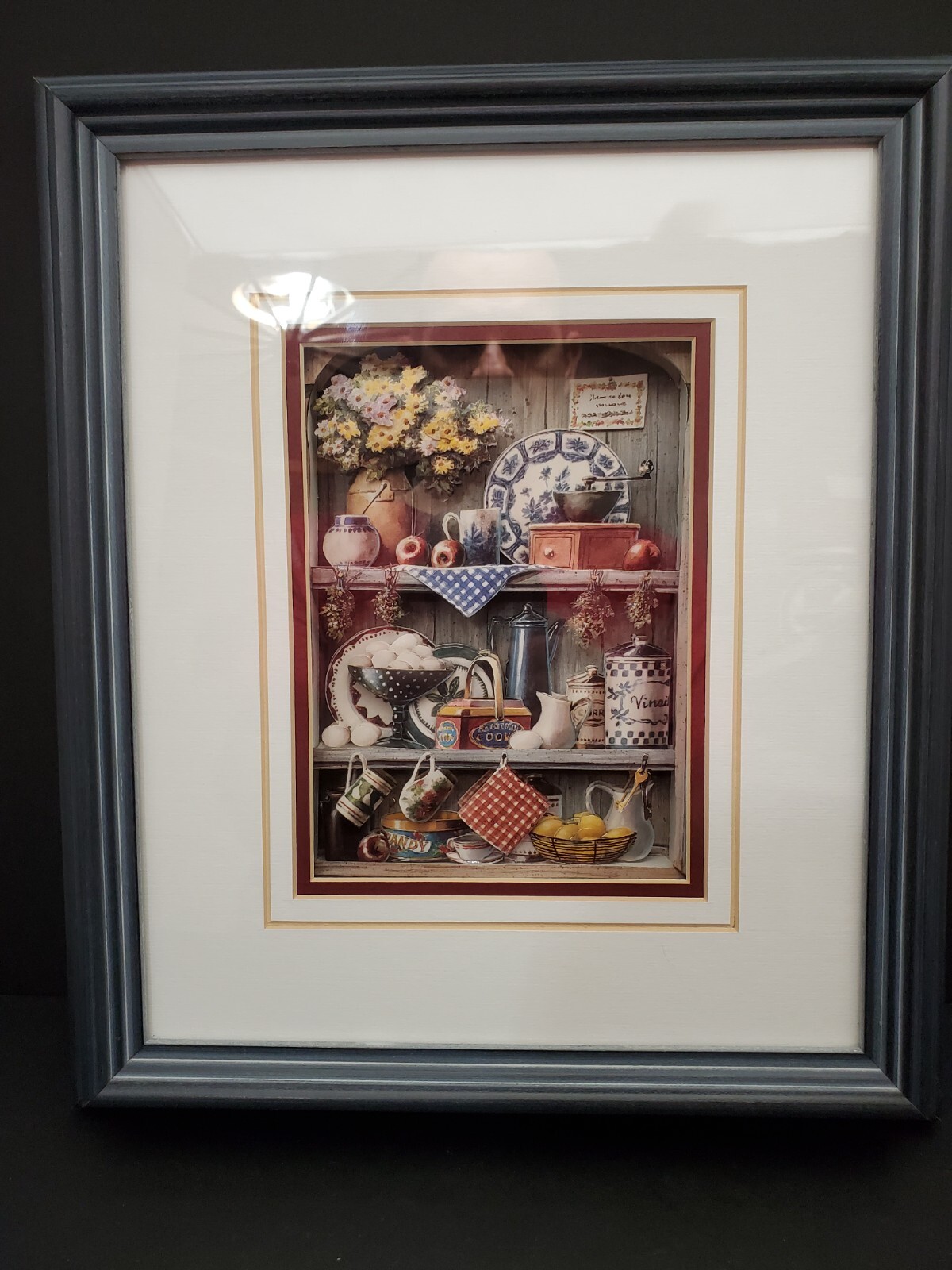 handmade-paper-tole-3d-diorama-art-shadow-box-country-kitchen-scene-framed-14-5-ebay