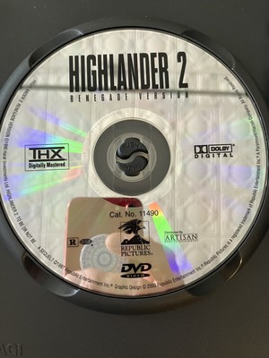 Highlander 2: The Quickening (DVD, 2013, Renegade Version) Loose DVD Disc