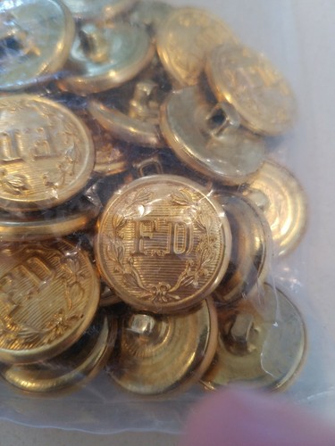 36 PC. C&C Metal Products F. D. Gold Buttons Fire Department Man Men