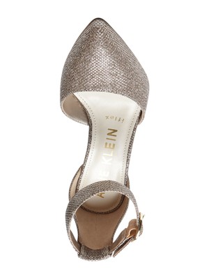 

ANNE KLEIN Женские золотые туфли-лодочки Dorsay с блестками и регулируемым каблуком Knell, размер 8,5 м, Золотой, AK194016