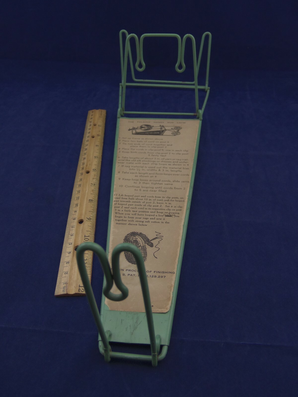 Vintage Folding Handy Metal Rug Loom