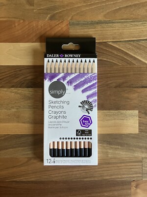 Simply Daler Rowney Graphite Drawing Pencil Set of 12 Sketching