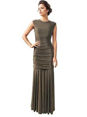 RENE RUIZ COLLECTION Womens Gold 2 In 1 Zip-off Style Cap Sleeve Dress 1