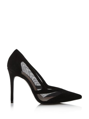 

AQUA Женские кожаные туфли-лодочки без шнуровки Cindi черного цвета с острым носком на шпильке, Черный, S020910