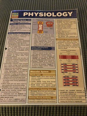 Physiology Quick Study Academic  Laminated Trifold Reference Guide