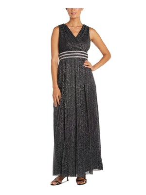 Женское черное платье чайной длины без рукавов с подкладкой на талии R&M RICHARDS 16