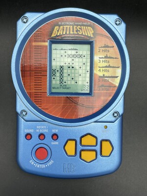 Battleship Hand Held Electronic Game Blue 2002 Hasbro MB Tested