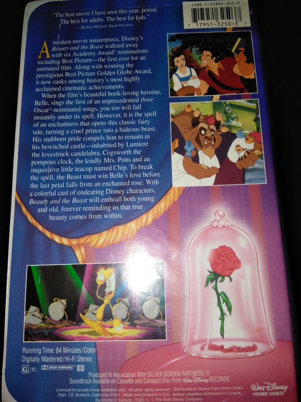 NEAR MINT RARE BEAUTY AND THE BEAST BLACK DIAMOND VHS WITH IN-CERT!!!
