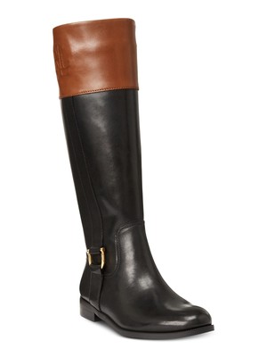 

LAUREN RALPH LAUREN Женские Черные Кожаные Ботинки для Верховой Езды Bernadine, Черный, 802755644005