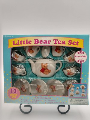 Childs Battat 13 Pc Porcelain Little Bear Toy Tea Set sealed box New old stock