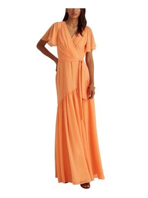 

Женское оранжевое платье-юбка с диагональными швами RALPH LAUREN, Оранжевый