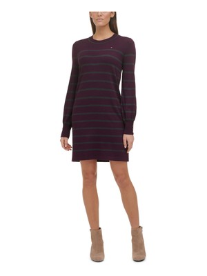 

TOMMY HILFIGER Женское фиолетовое платье-футляр с блузкой и рукавами, Фиолетовый