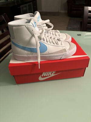 Nike Blazer Mid 77 (GS) White/Light Blue Brand New With Box Sz 4.5y/ 6w