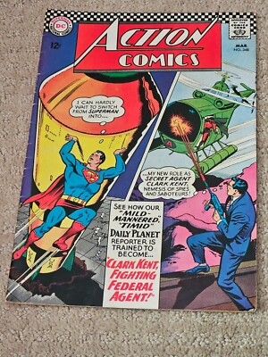 Action Comics #348 Comic Book 1967 - DC Superman - Ungraded, Nice Book