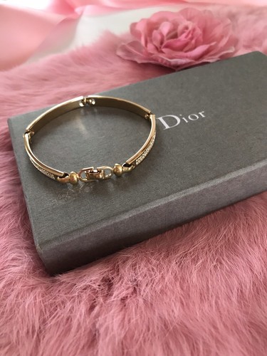 Vintage Christian Dior Tennis Bracelet Rhinestone Signed French Costume Jewelry