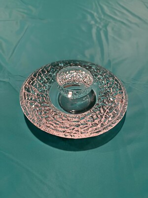 Orrefors Crystal Discus Votive Candle Holder Made in Sweden