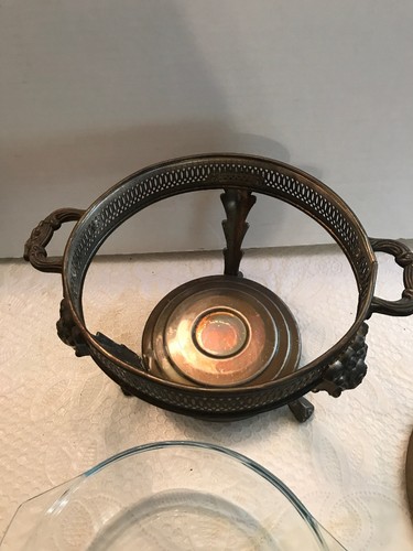 Brass Chafing Dish With Marinex Glass Bowl