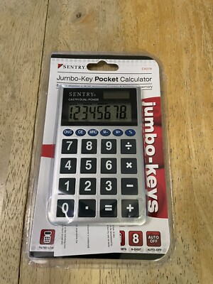 Jumbo Key Pocket Solar & Battery Calculator No. CA279 Sentry Brand New NIB