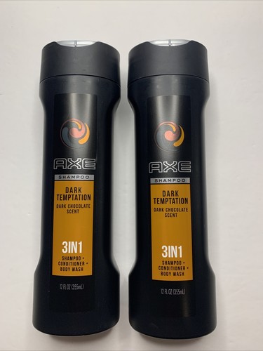 AXE Dark Temptation 3 In 1 Shampoo Conditioner Body Wash 2-Bottles New