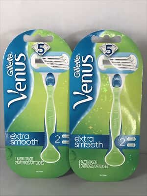 Gillette Venus 5, Extra Smooth, 1 Razor, 2 Cartridges, Pack of 2