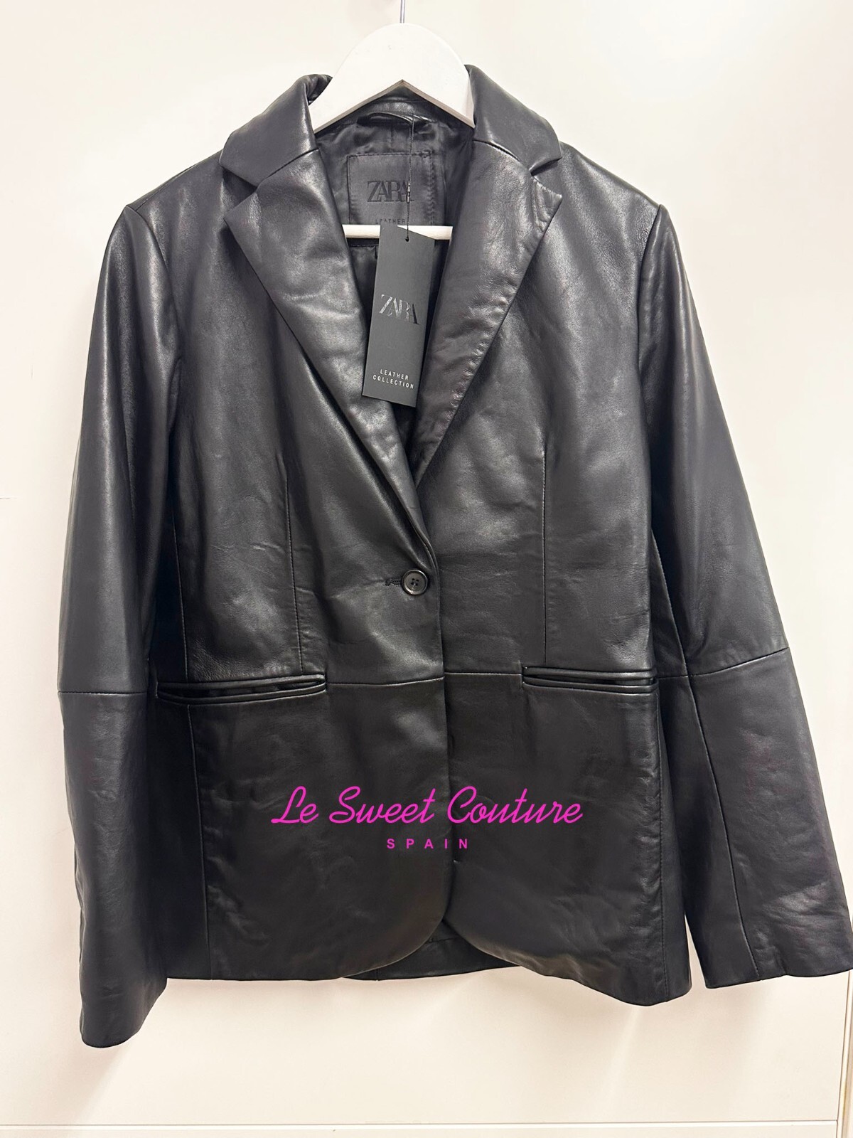 ZARA WOMAN SS25 ZW COLLECTION LIMITED EDITION LEATHER BLAZER