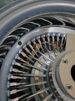 鹤13 DGJ 13x7 Rev 72 CL Diamond Spokes, Candy Blue & Rose Gold
