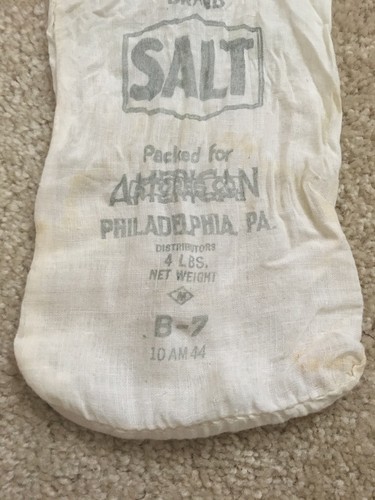 Vintage ASCO SALT AMERICAN STORES CO 4lb Cloth Sack Bag