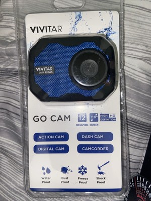 Vivitar DVR 757HD Go Action Cam Blue Waterproof Dash Cam 2  Screen