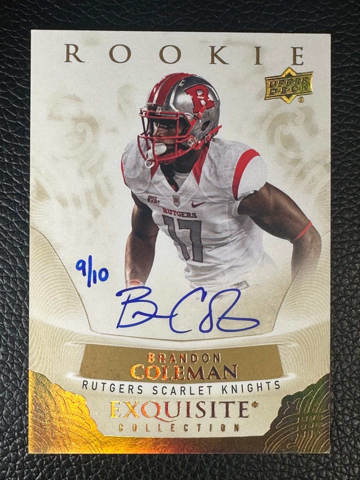 2013 Upper Deck Exquisite Collection Brandon Coleman 9/10 Auto RC Rookie