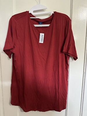 Old Navy Red Scoop Neck Tunic Short Sleeve Shirt Size Large Tall