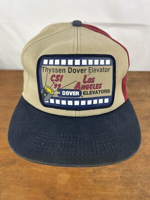 Rare Vintage 1999 Thyssen Dover Elevator Snapback Trucker Hat Cap
