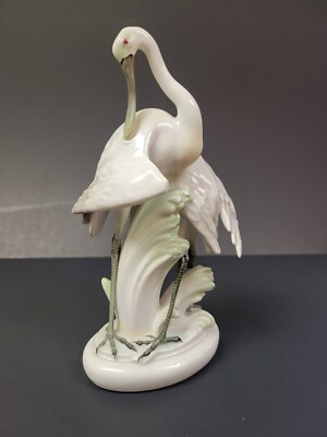 Vintage Herend Porcelain Figure Cranes Herons 