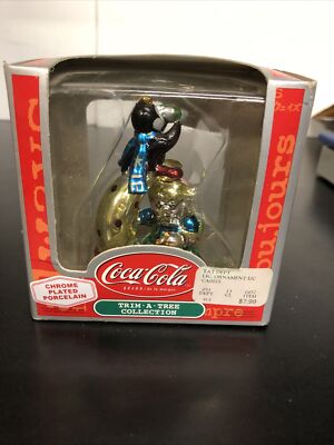 Coca Cola Trim a Tree Chrome Plated  Christmas Ornament Santa Penguin C1