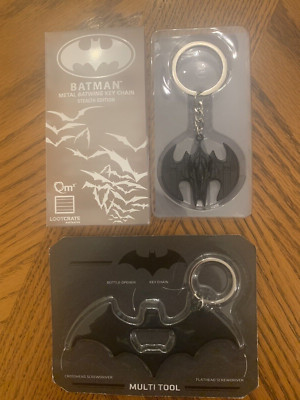 New Batman Multi Tool Key Chain & Batman Metal Batwing Key Chain Stelth Edition