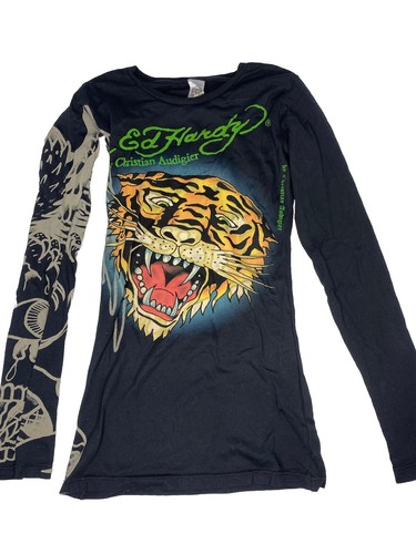 トップス made in USA Y2K ED HARDY beroa foodie Y2k Ed Hardy Short Sleeve Zip up Hoodie - Etsy