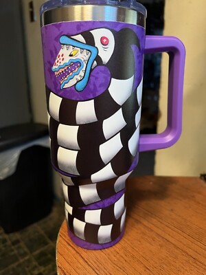 NEW Sandworm BeetleJuice Cup Tumbler w/ Straw 40 Oz Spirit Halloween Exclusive