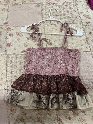 Beautiful Coquette Francesca sPatterned Babydoll Top Xs!!