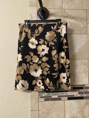 WHITE HOUSE BLACK MARKET Flora Skirt Womens Size 12 Stretch Knee Length