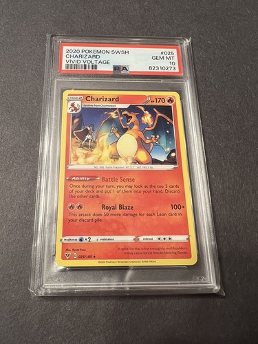 PSA 10 GEM MINT Charizard 025/185 Vivid Voltage RARE Non