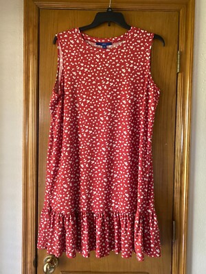 NWT Womens Apt 9 Sleeveless dress w/bottom ruffle Red/Cream Size XXL Retail $40