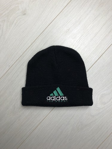 Vintage Adidas Equipment Logo Hat Beanie Unisex Taiwan Black Acrylic