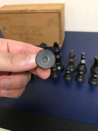 Vintage Parker Brothers Boxwood Chess Set 671 With Wooden Box Pieces Chessmen