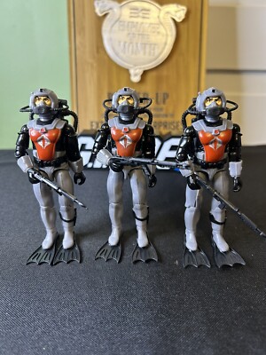 Squad of 3 Cobra Eels 1985 Style Black Major Custom GI Joe