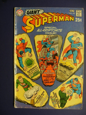 Superman Giant Size All Kryptonite #227 Comic (DC, 1970) VG+