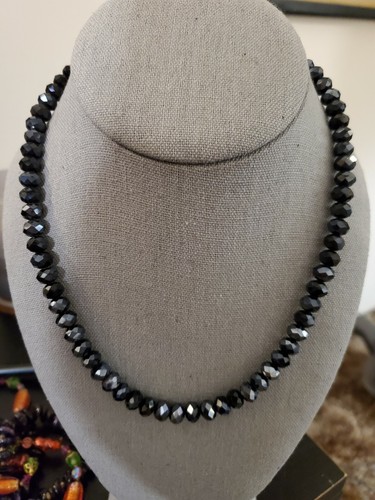 Fun Grey & Black Shiny Crystal Beaded Necklace Modern | eBay