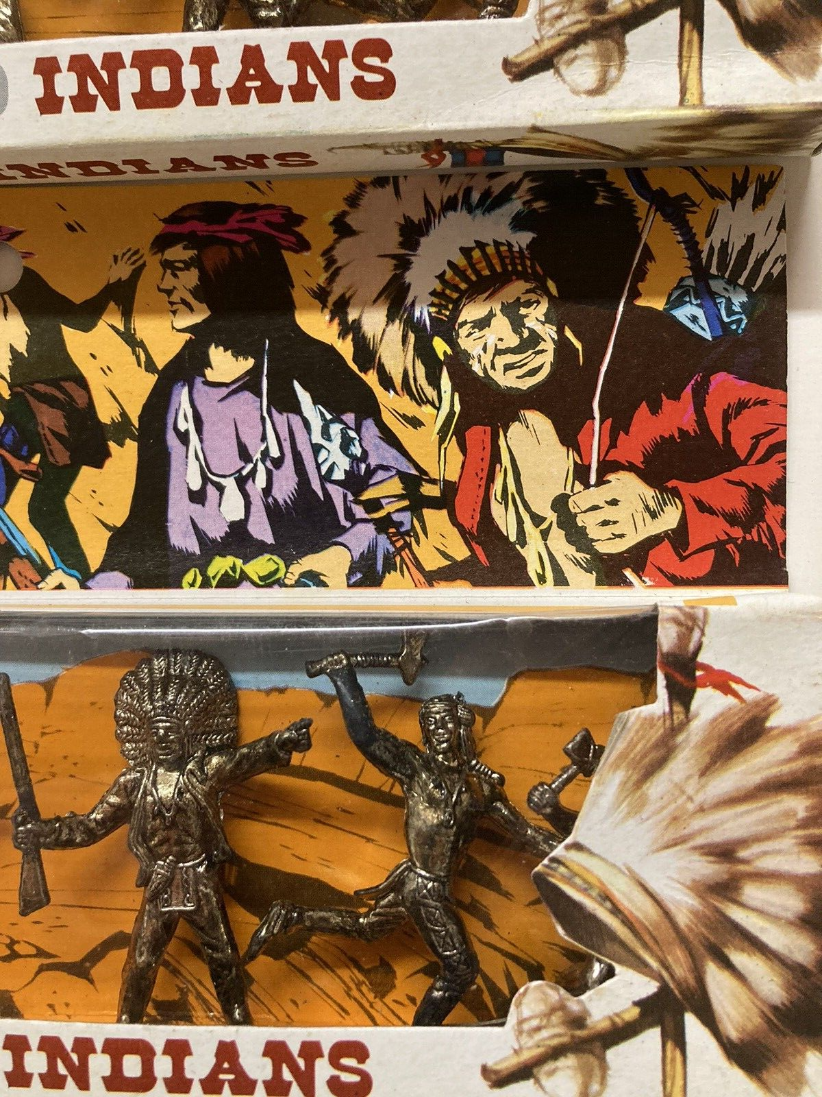 Vintage Antique  Indians PVC Figure from Frontier Town Hong Kong 70's