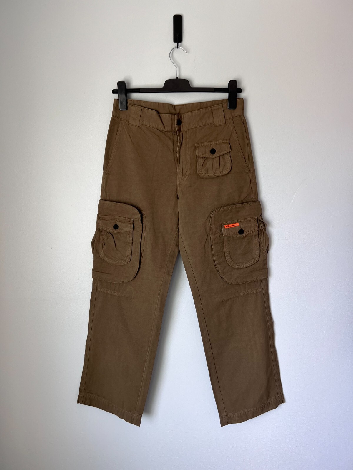 Heron Preston Canvas Cargo Pants - Size Small - Dark Olive