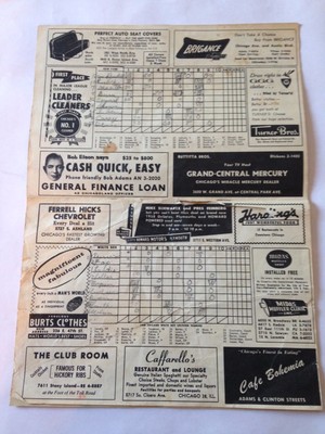 1958 MLB OFFICIAL SCORE BOOK /PROGRAM NEW YORK YANKEES CHICAGO WHITE SOX SCORED